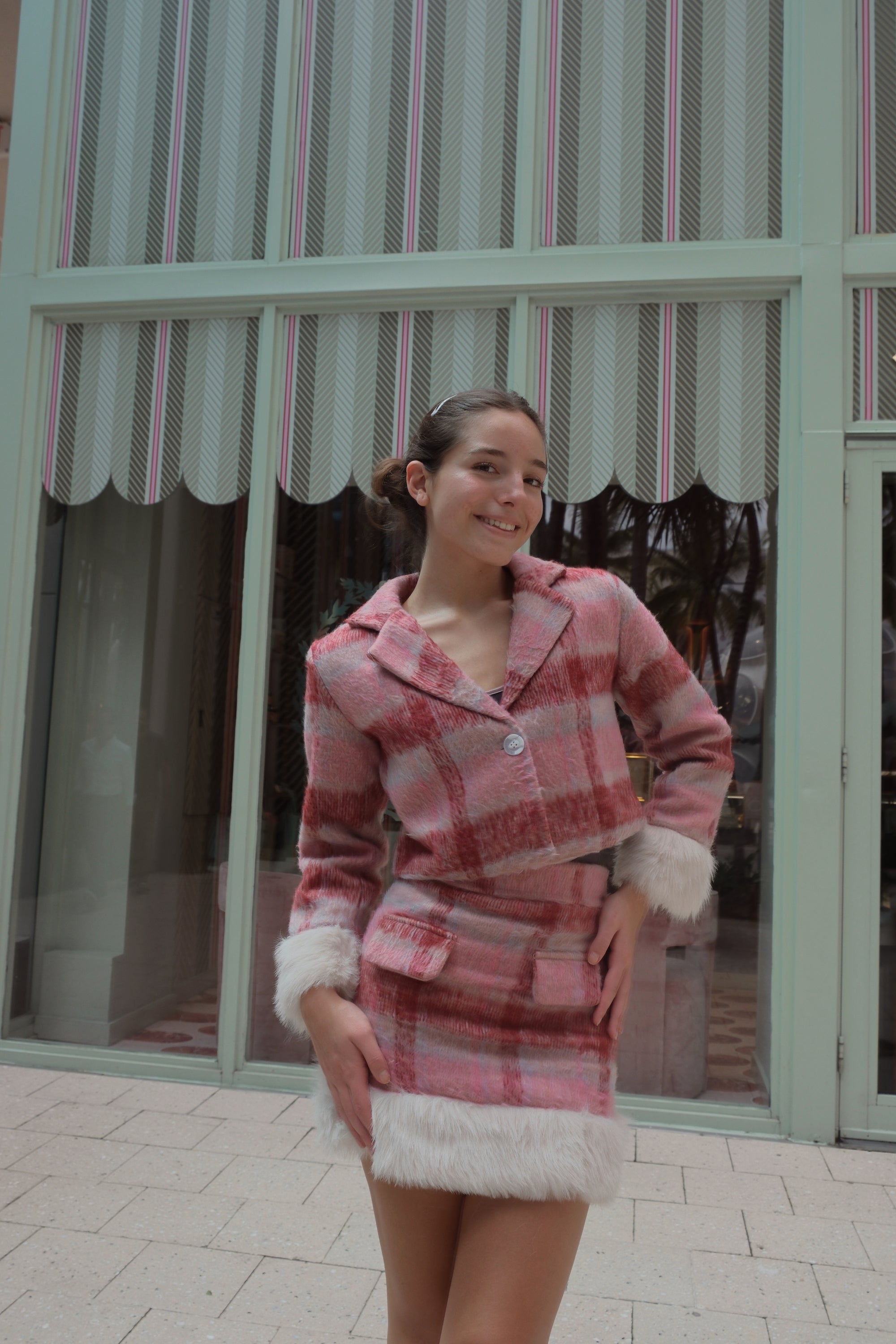 Ella fur set in patch berry