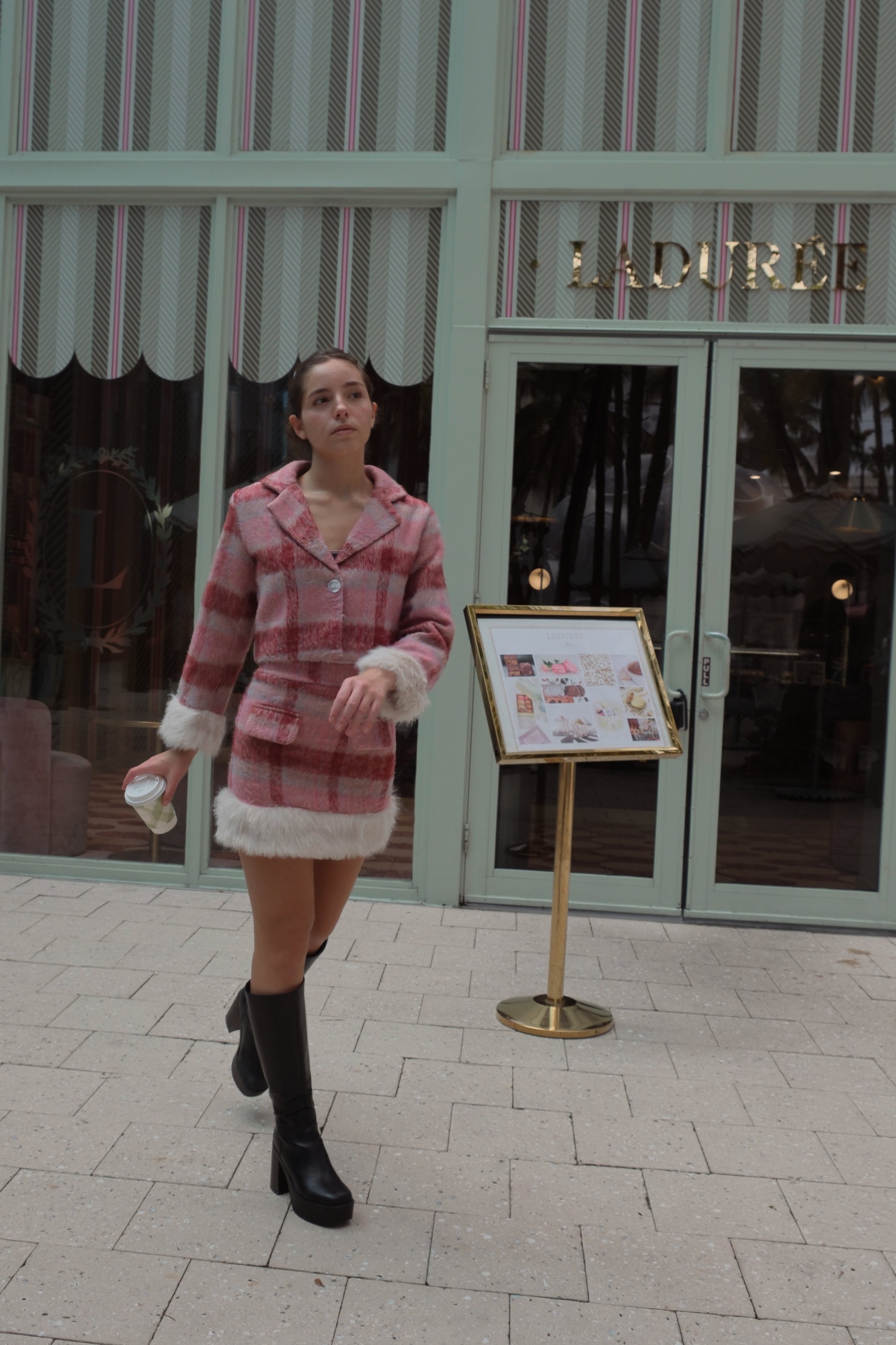 Ella fur set in patch berry