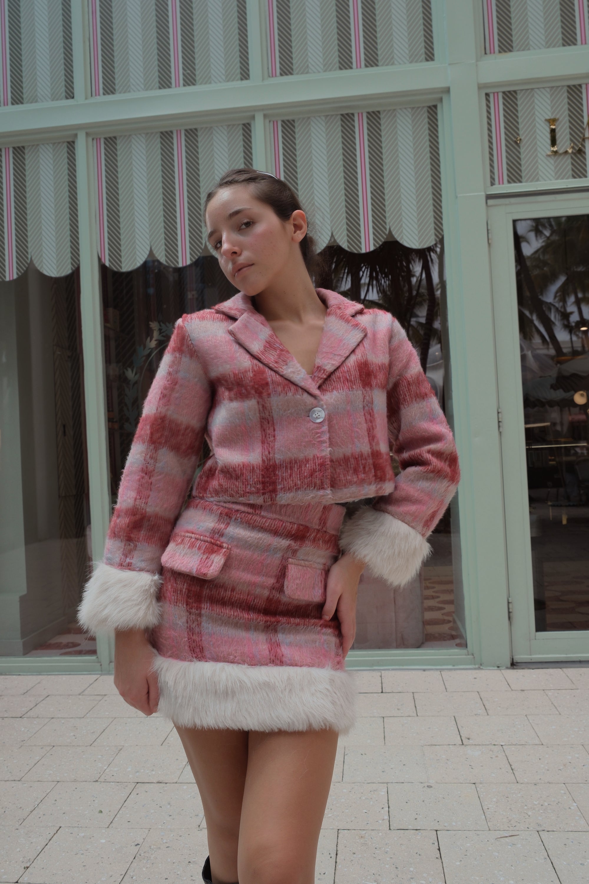 Ella fur set in patch berry