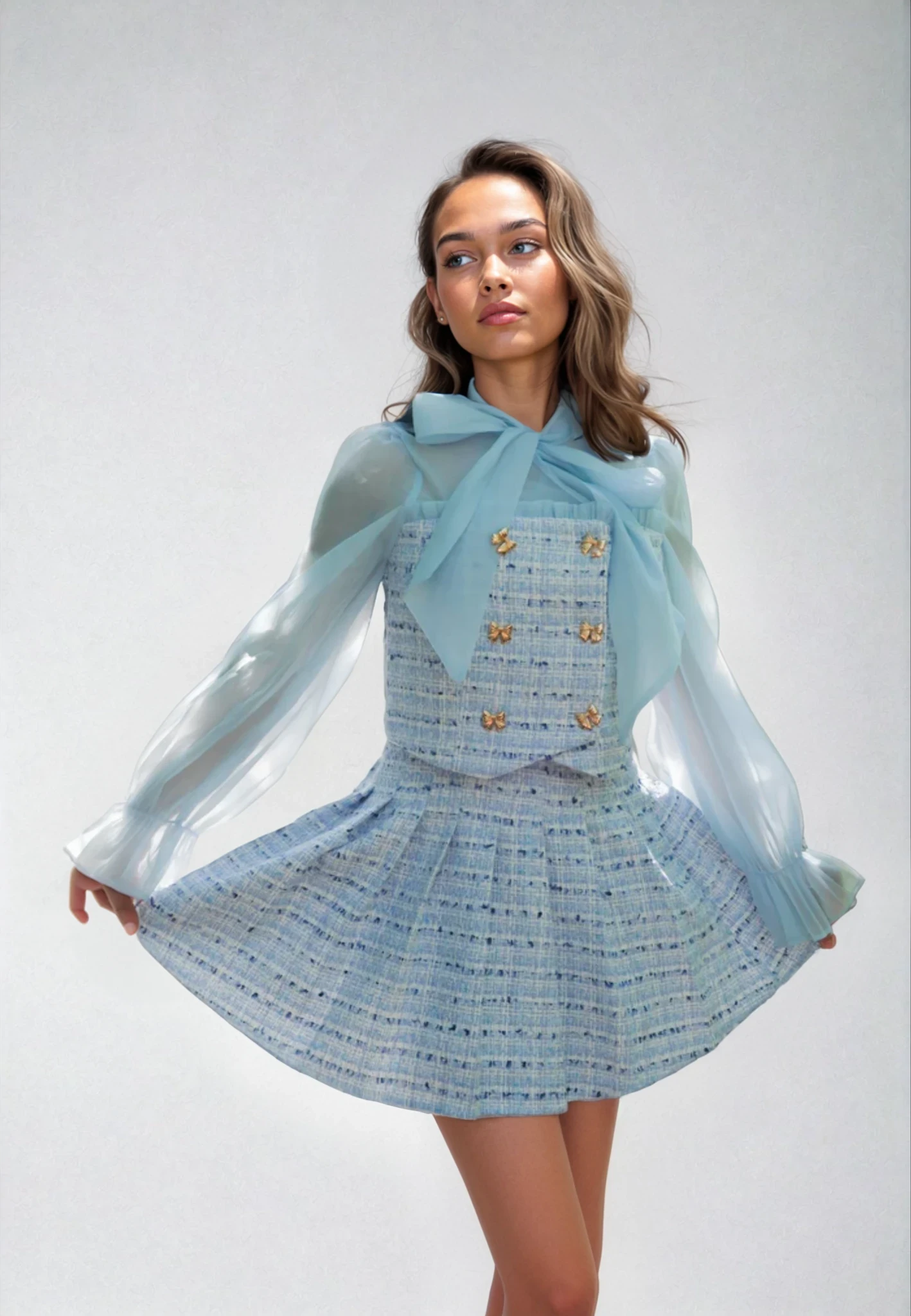 Parisienne Set in Nuage Bleu