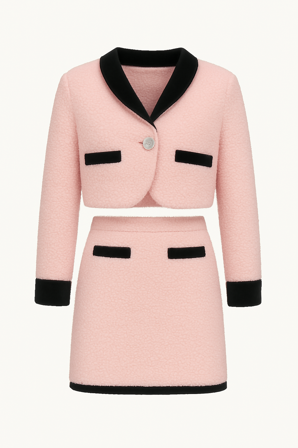 Savoy set in pink teddy